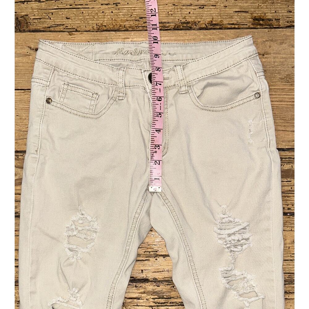 Machine Nouvelle Mode Women’s Size 29 Khaki Distressed Jeans - Picture 4 of 9